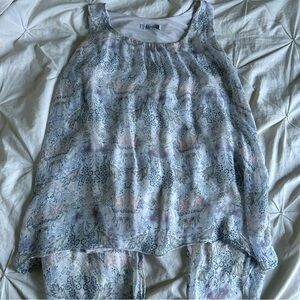 Womens Elena Baldi Large Floral Sleeveless Top 100% Silk